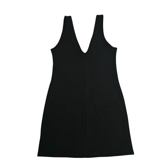 Wild Fable Classic Black Ribbed Stretchy V-Neck Bodycon Mini Dress Women's M - Picture 3 of 11